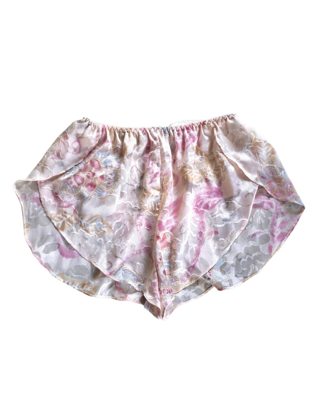 Vintage Floral Flutter Shorts Romantic Boudoir Coquette Lingerie High Cut Large